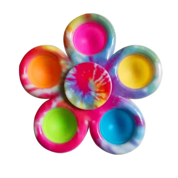 Colorful Floral Push Pop Fidget Spinner - Picture 5 of 5